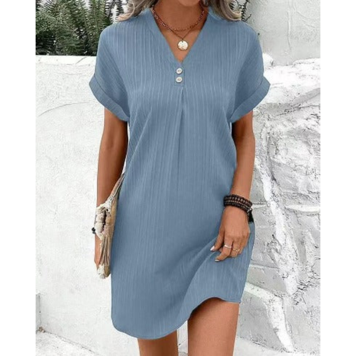 Una | Casual V Neck A Line Mini Dress For Women