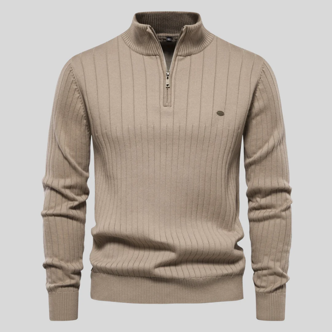 Charleton | Winter Warm Fit Half Zip Ribbed Sweater For Men