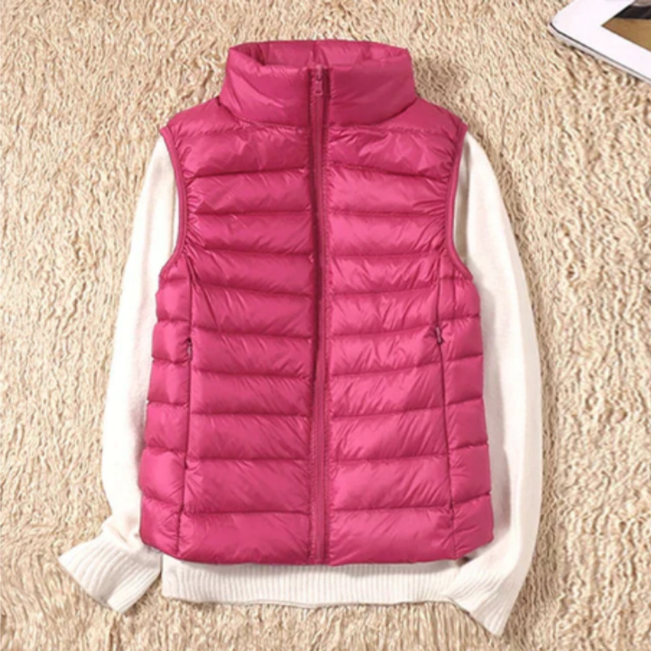 Ubertha | Warm Waterproof Zip Up Puffer Vest For Women