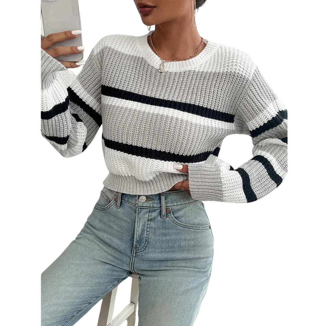 Gloriee | Knitted Warm Cropped Sweater For Women