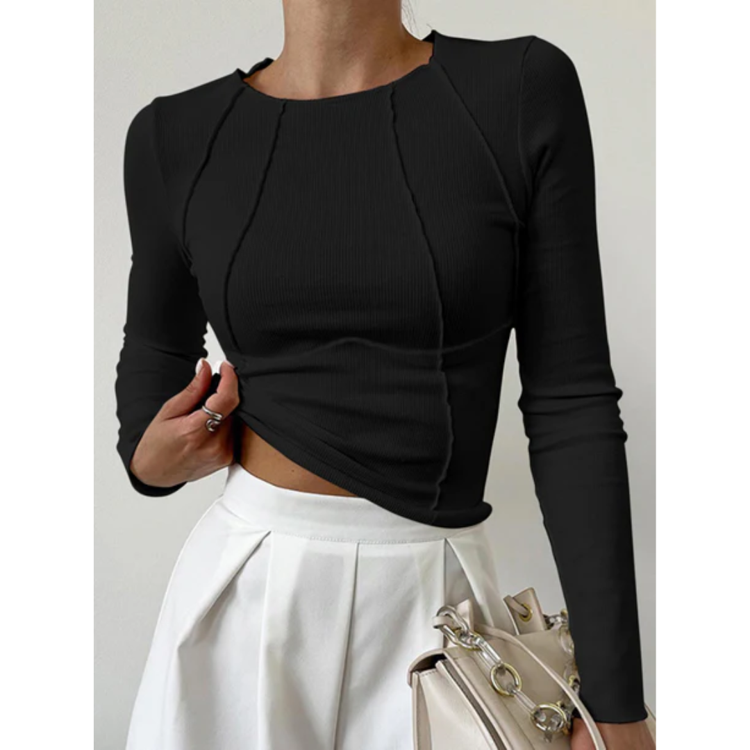 Elba | Tight Long Sleeve Crop Top For Women