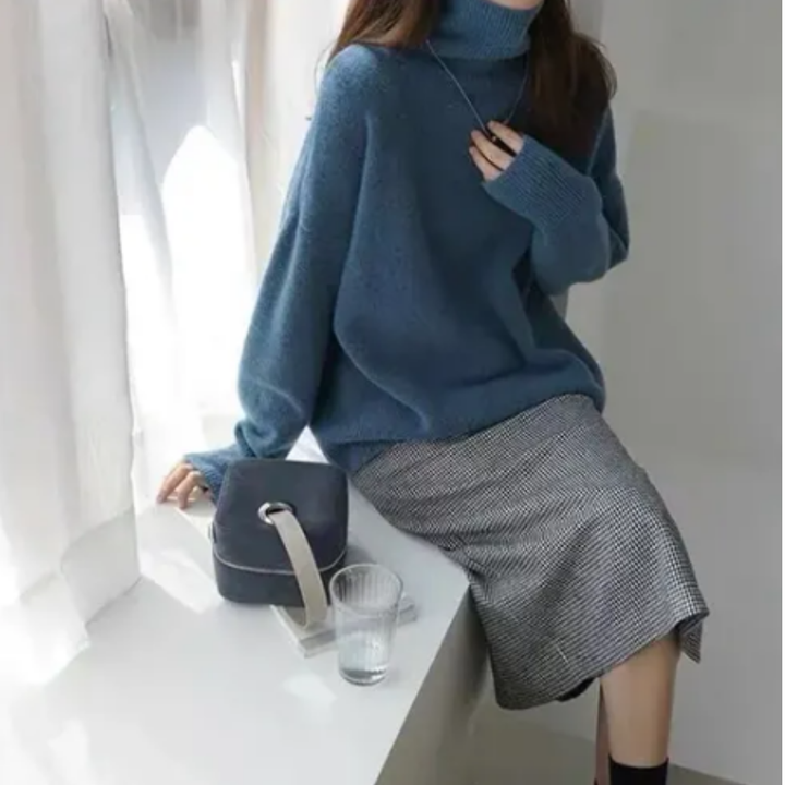 Varenna | Casual Oversized Turtle Neck Sweater For Women