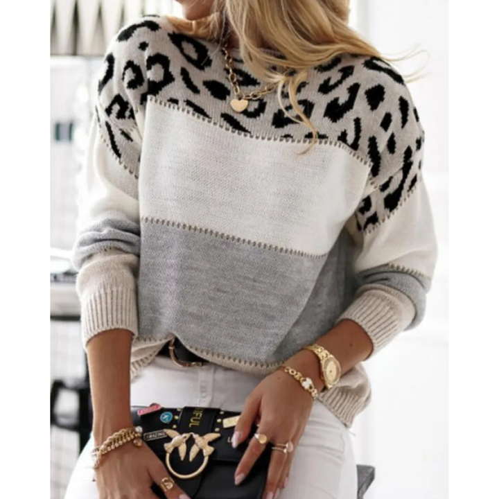 Sobiana | Knitted Leopard Print Sweater For Women