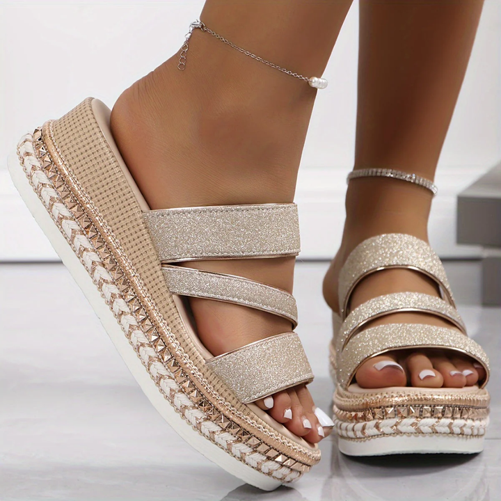 Unity | Sequin Walking Platform Sandals For Women