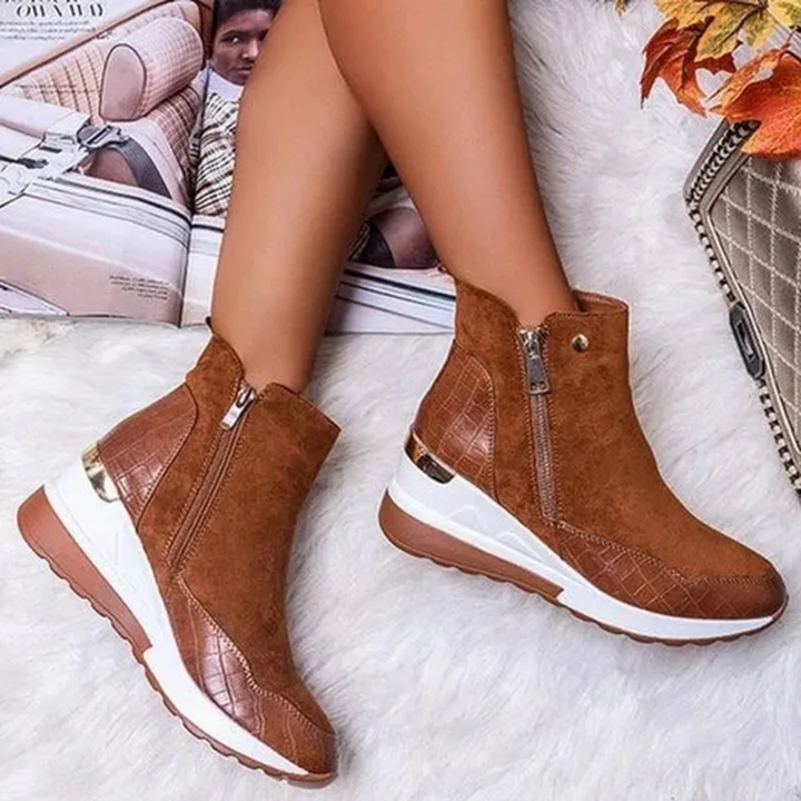 Laven | Stylish Warm Zip Platform Boots For Women