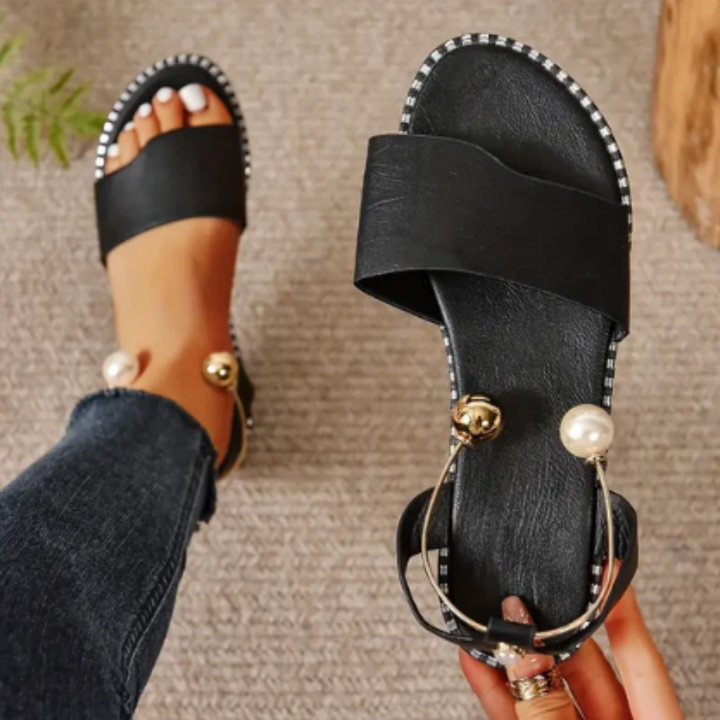 Daciana | Stylish Open Toe Pearl Orthopedic Sandals For Women