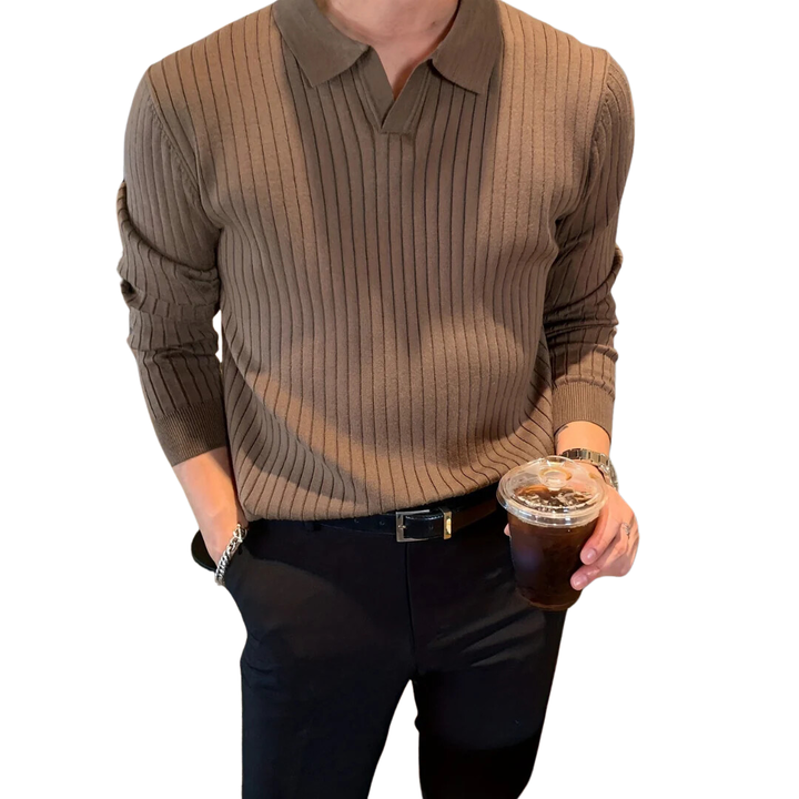 Flynn | Stylish Warm Collared Ribbed Sweater For Men