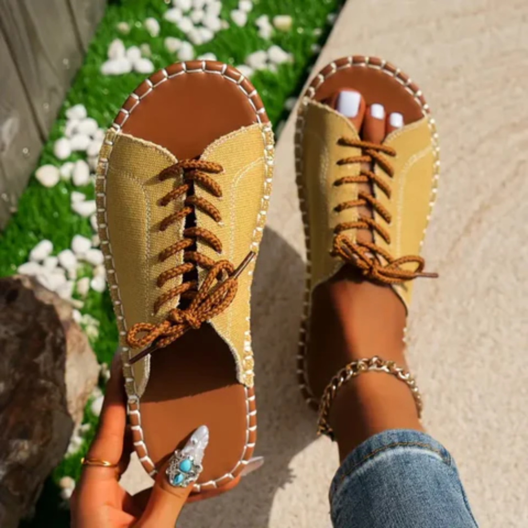 Breayanna | Summer Lace Up Flat Sandals For Women