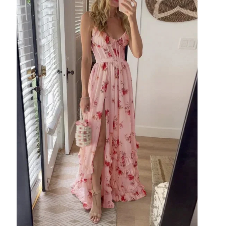 Portia | Floral Slit Maxi Dress For Women