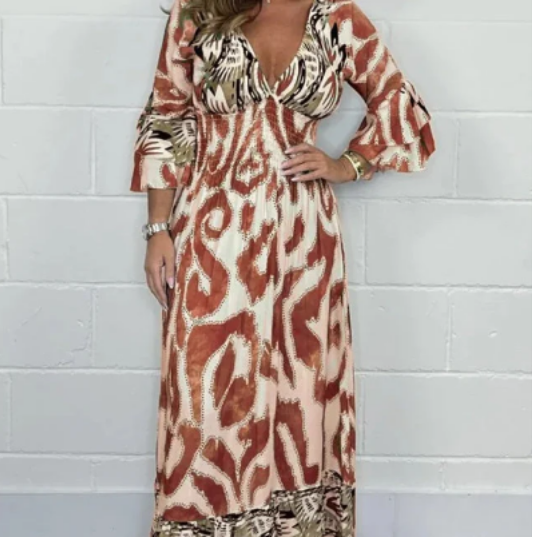 Zariyah | Bohemian Summer Long Sleeve Maxi Dress For Women