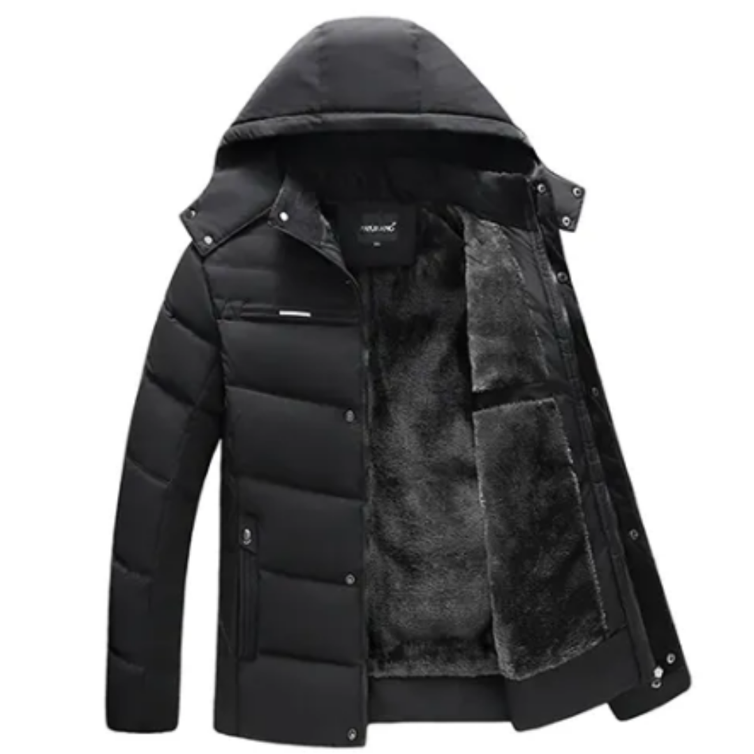 Vasquez | Winter Warm Button Down Hooded Puffer Jacket For Men