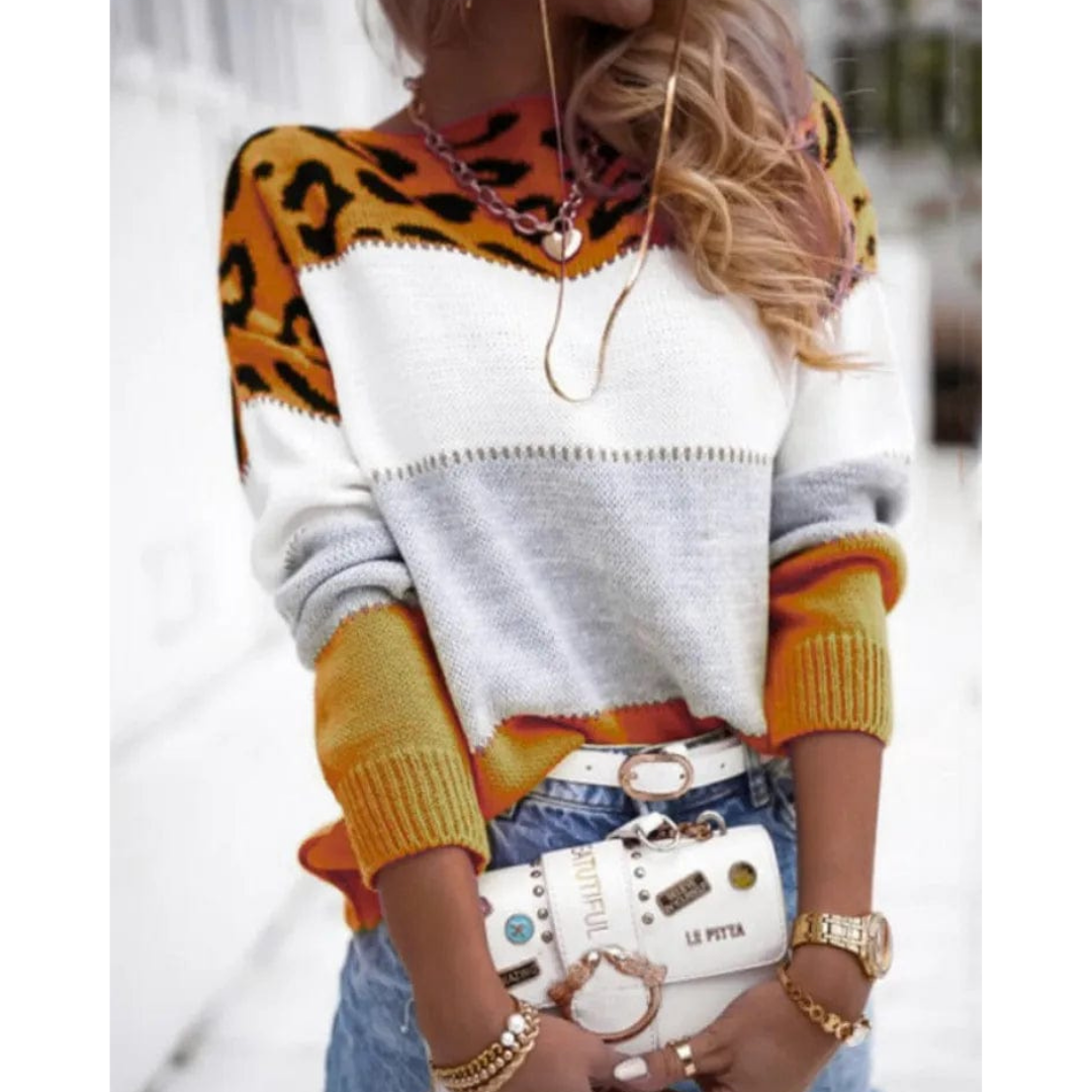 Sobiana | Knitted Leopard Print Sweater For Women