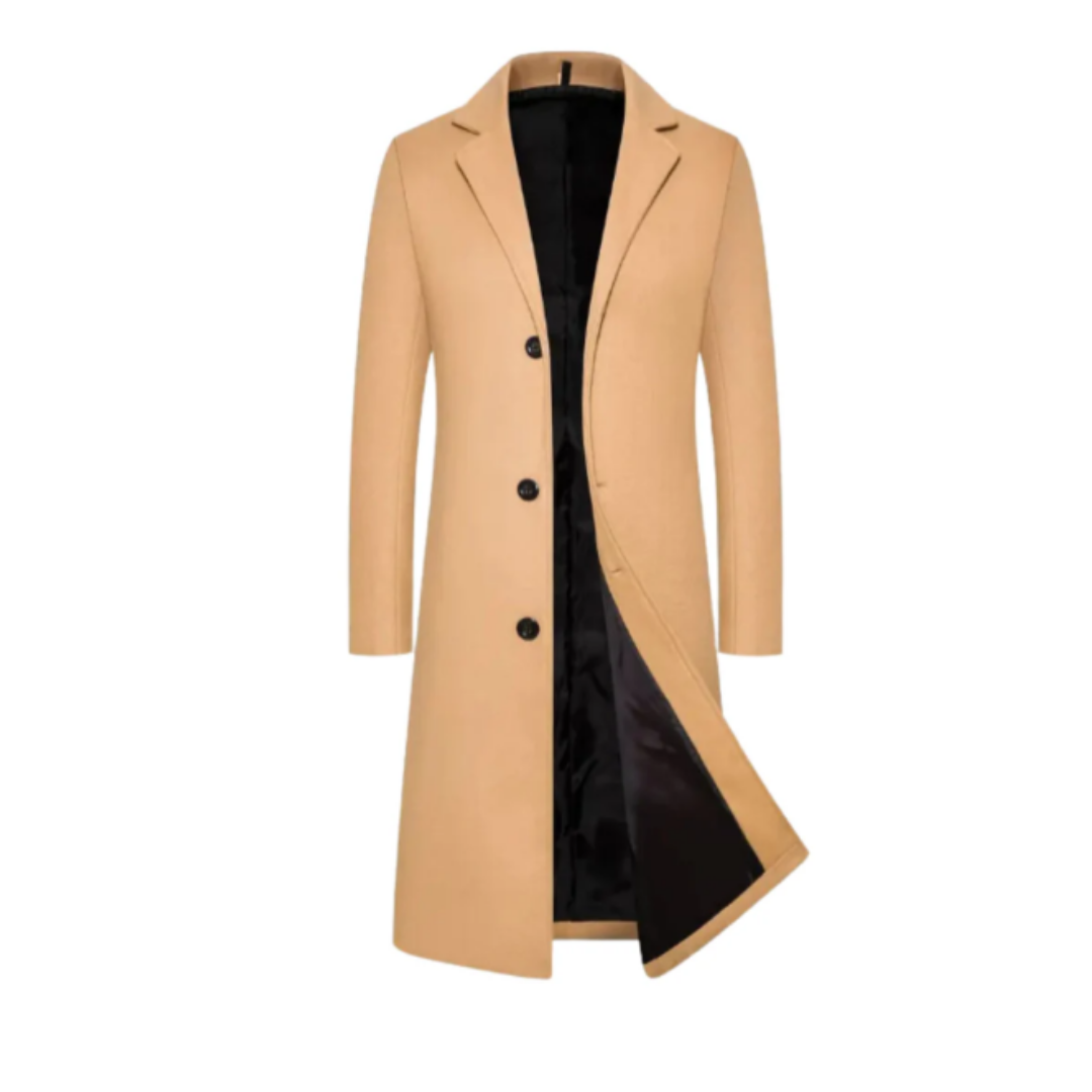 Brianni | Formal Warm Lapel Collar Long Coat For Men