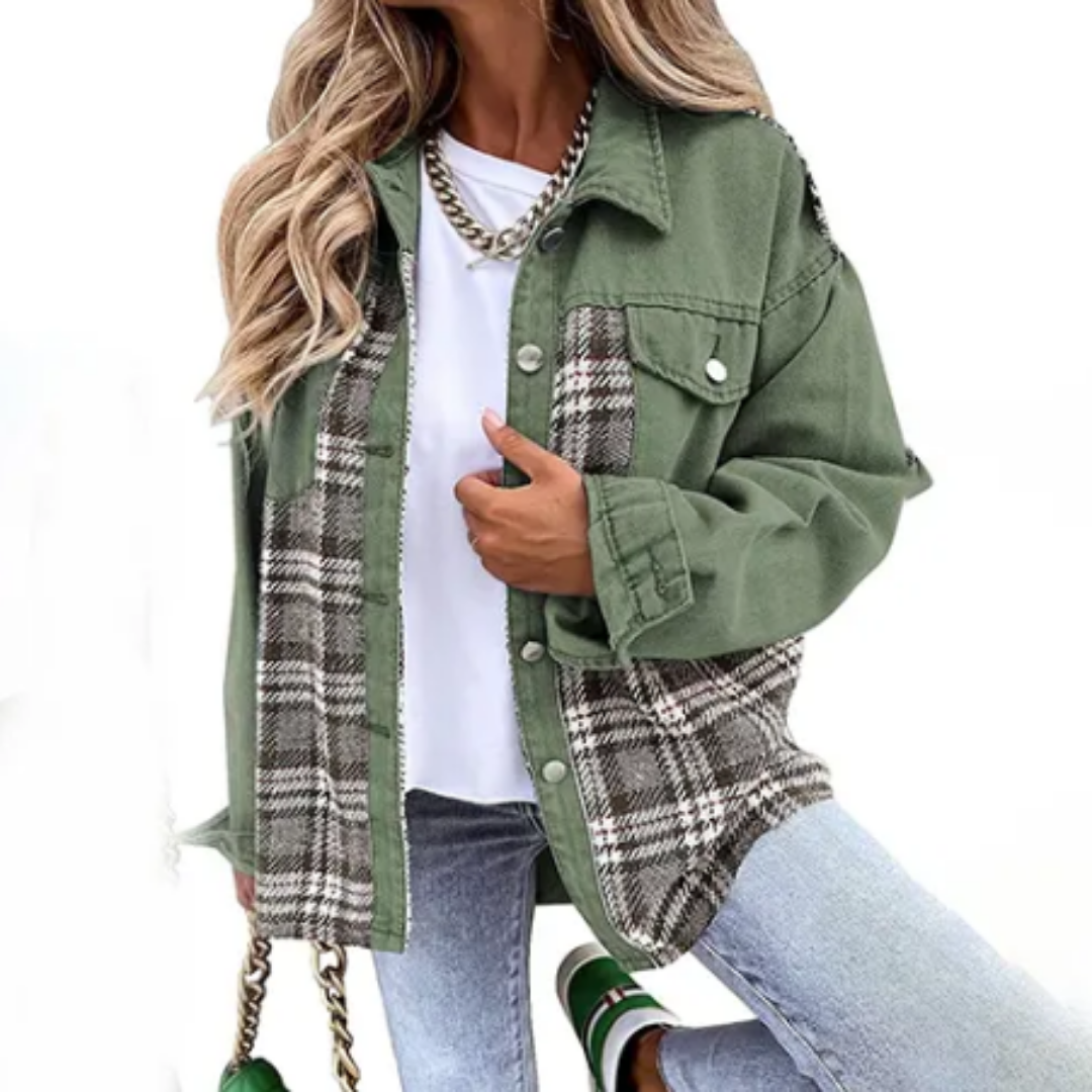 Vixen | Stylish Warm Button Down Plaid Jacket For Women