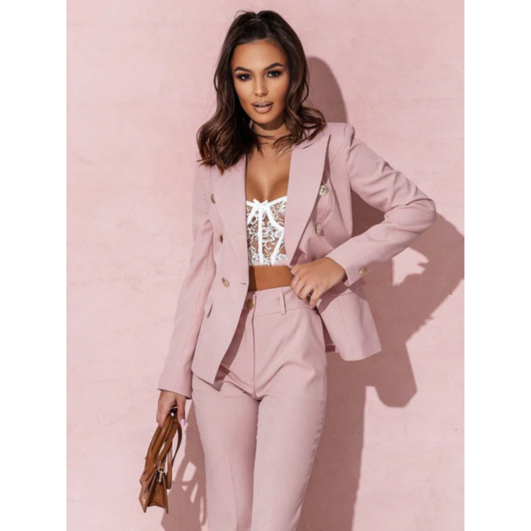 Neusa | Elegant Summer Pants And Blazer Set For Women