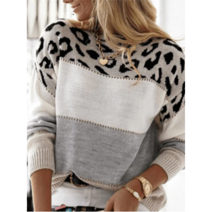 Xoese | Stylish Warm Leopard Print Sweater For Women