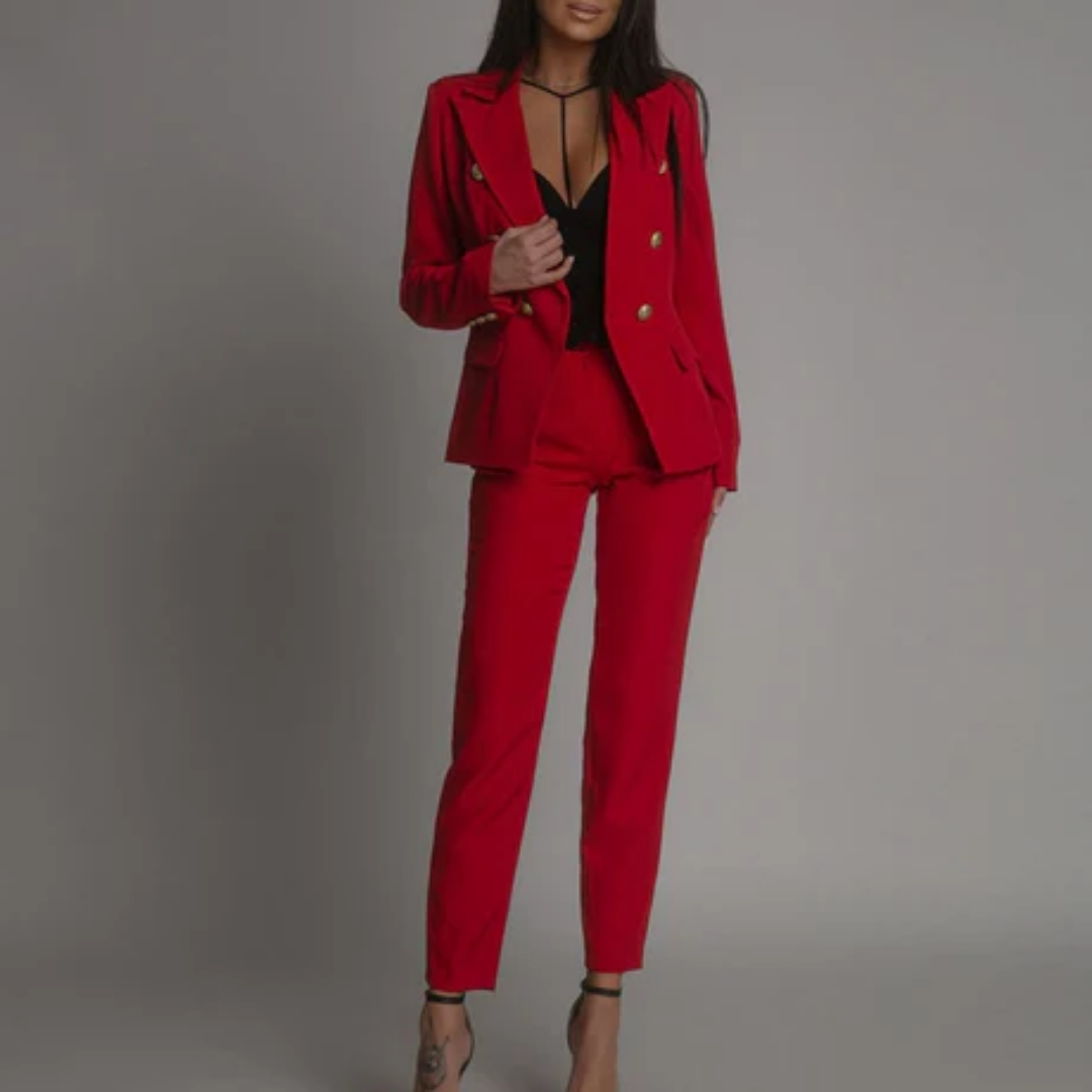 Neusa | Elegant Summer Pants And Blazer Set For Women