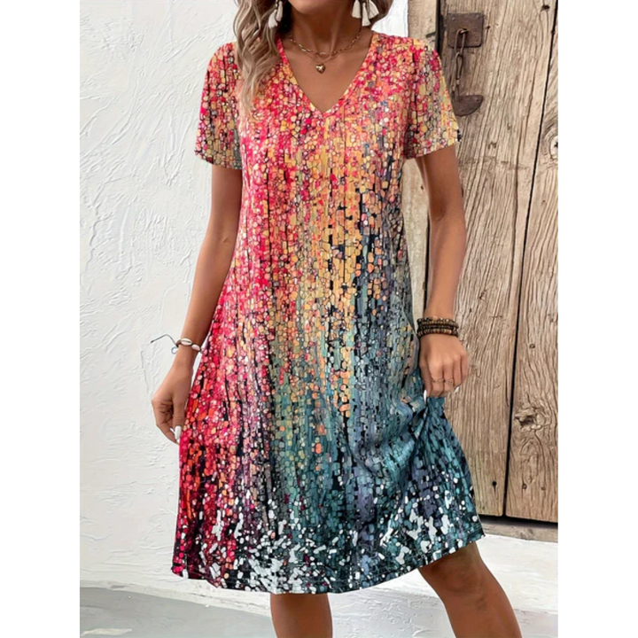 Justi | Summer Short Sleeve Midi Dress For Women