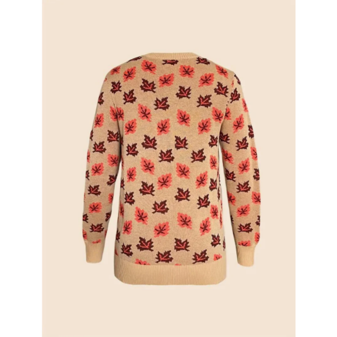 Shiara | Winter Warm Printed Long Sleeve Sweater For Women