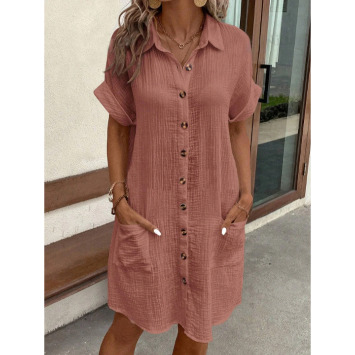 Urzula | Summer Button Down Polo Mini Dress For Women