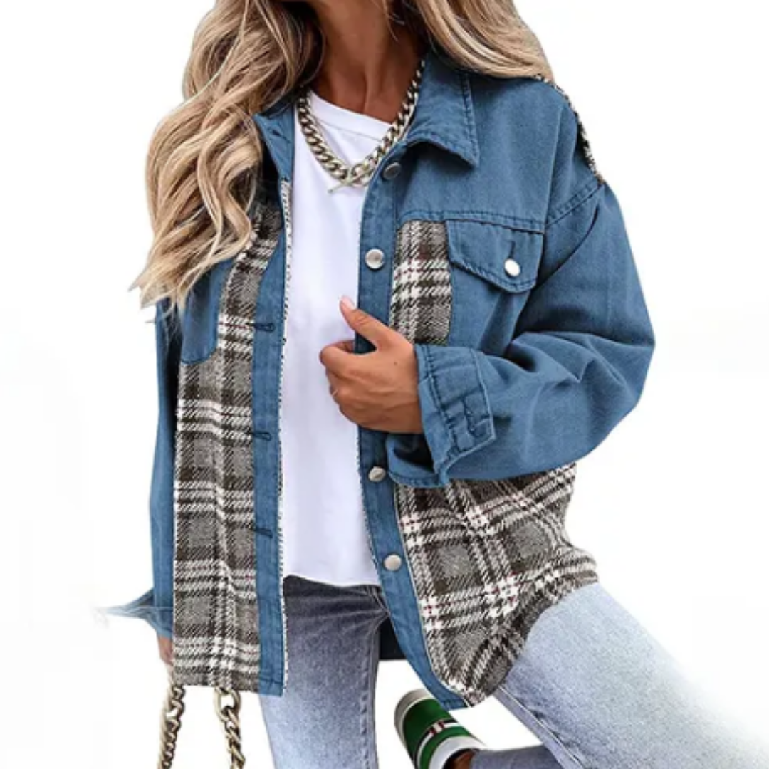 Vixen | Stylish Warm Button Down Plaid Jacket For Women