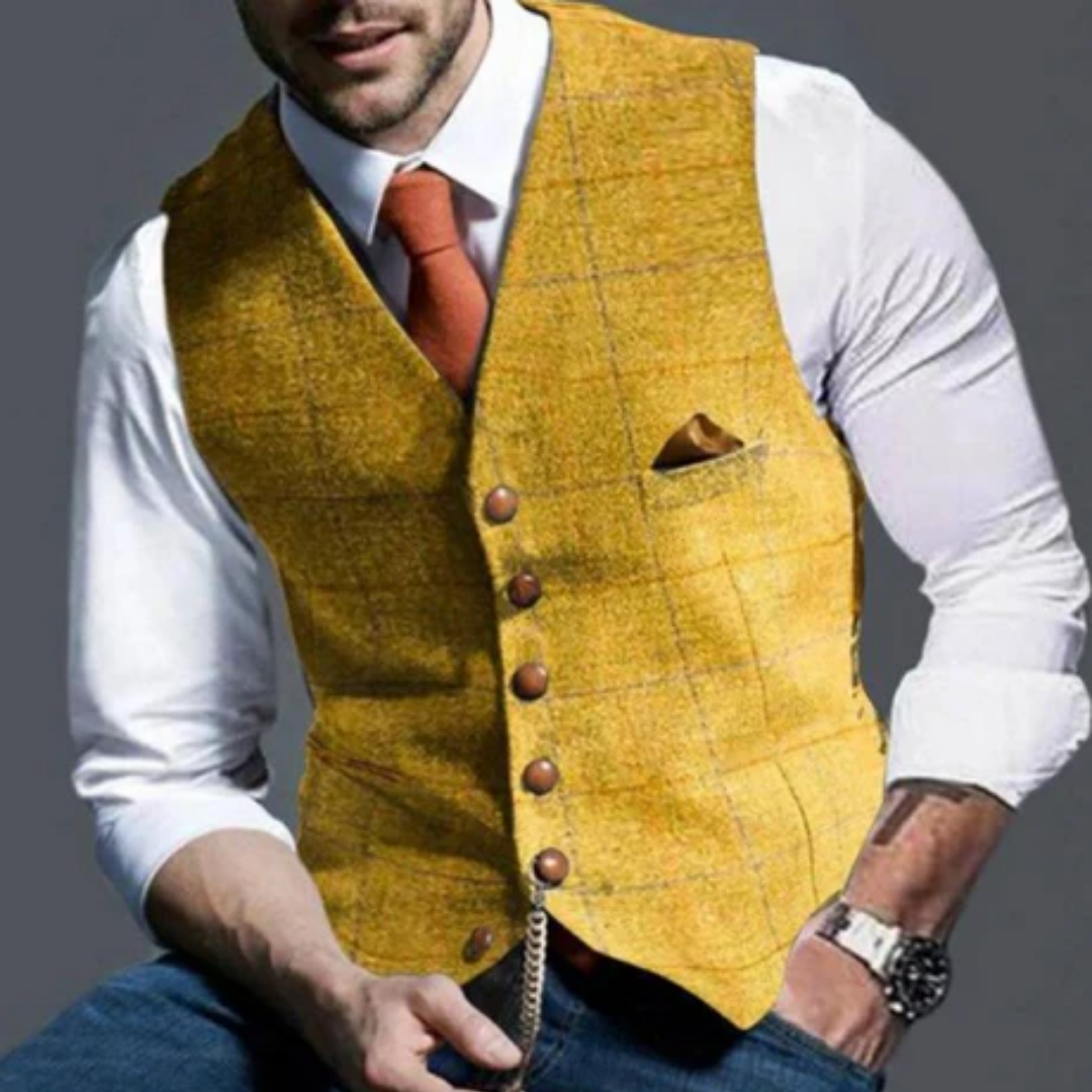 Mclain | Stylish Work Plaid Vest For Men