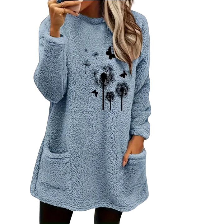 Elka | Comfortable Warm Printed Long Sweater For Women