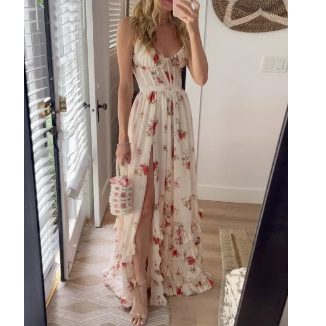 Portia | Floral Slit Maxi Dress For Women