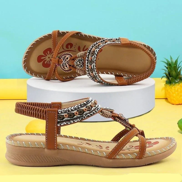 Evayla | Orthopedic Bohemian Sling Back Open Toe Sandal For Women