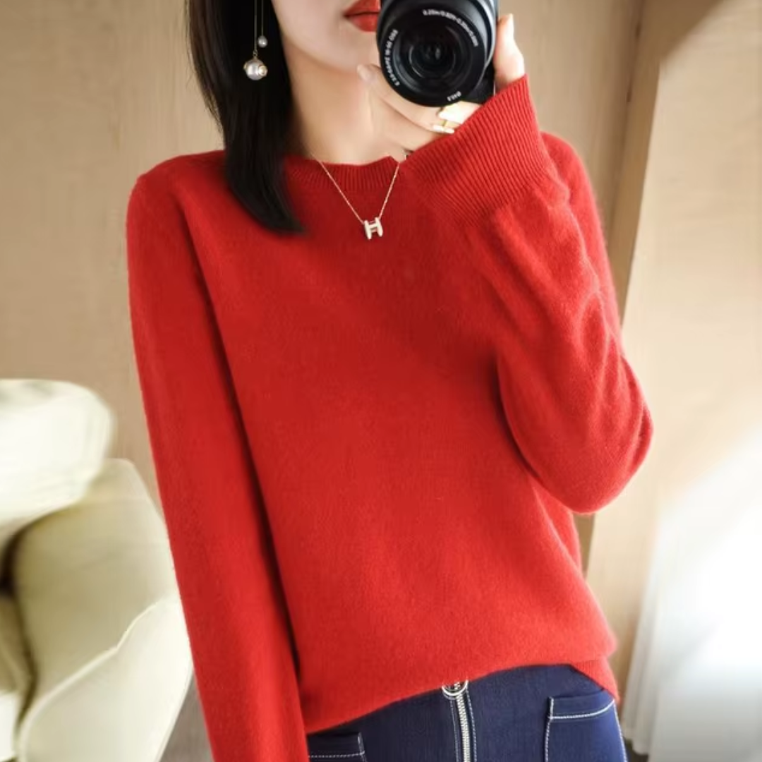 Belve | Comfortable Warm Round Neck Sweater For Women