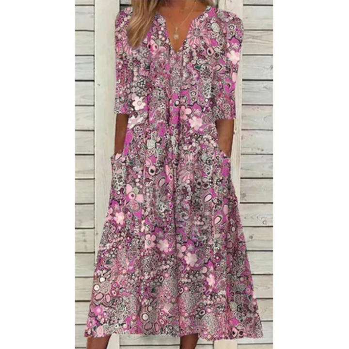 Farida | Floral Summer Midi Dress For Women