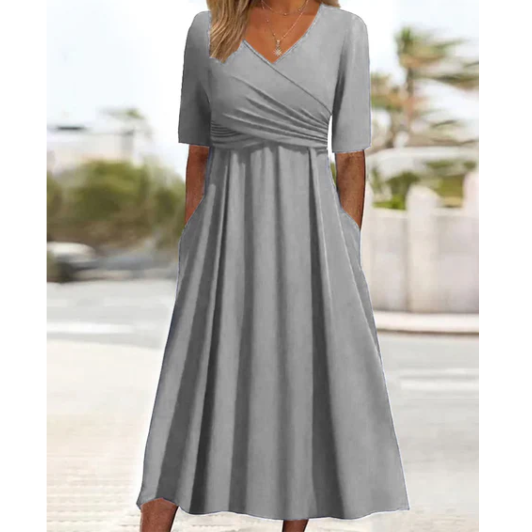 Archer | Formal V Neck Midi Dress For Women