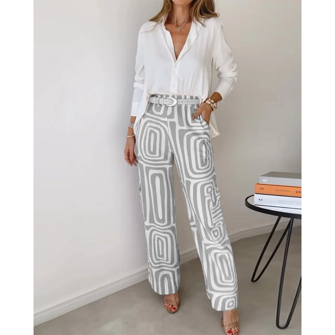 Whitney | Stylish Work Pants And Top Set For Women