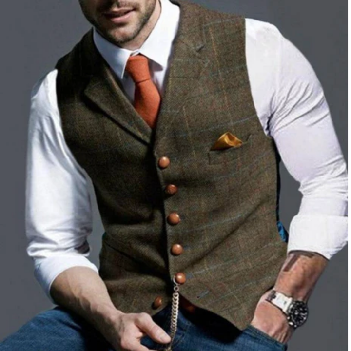 Mclain | Stylish Work Plaid Vest For Men