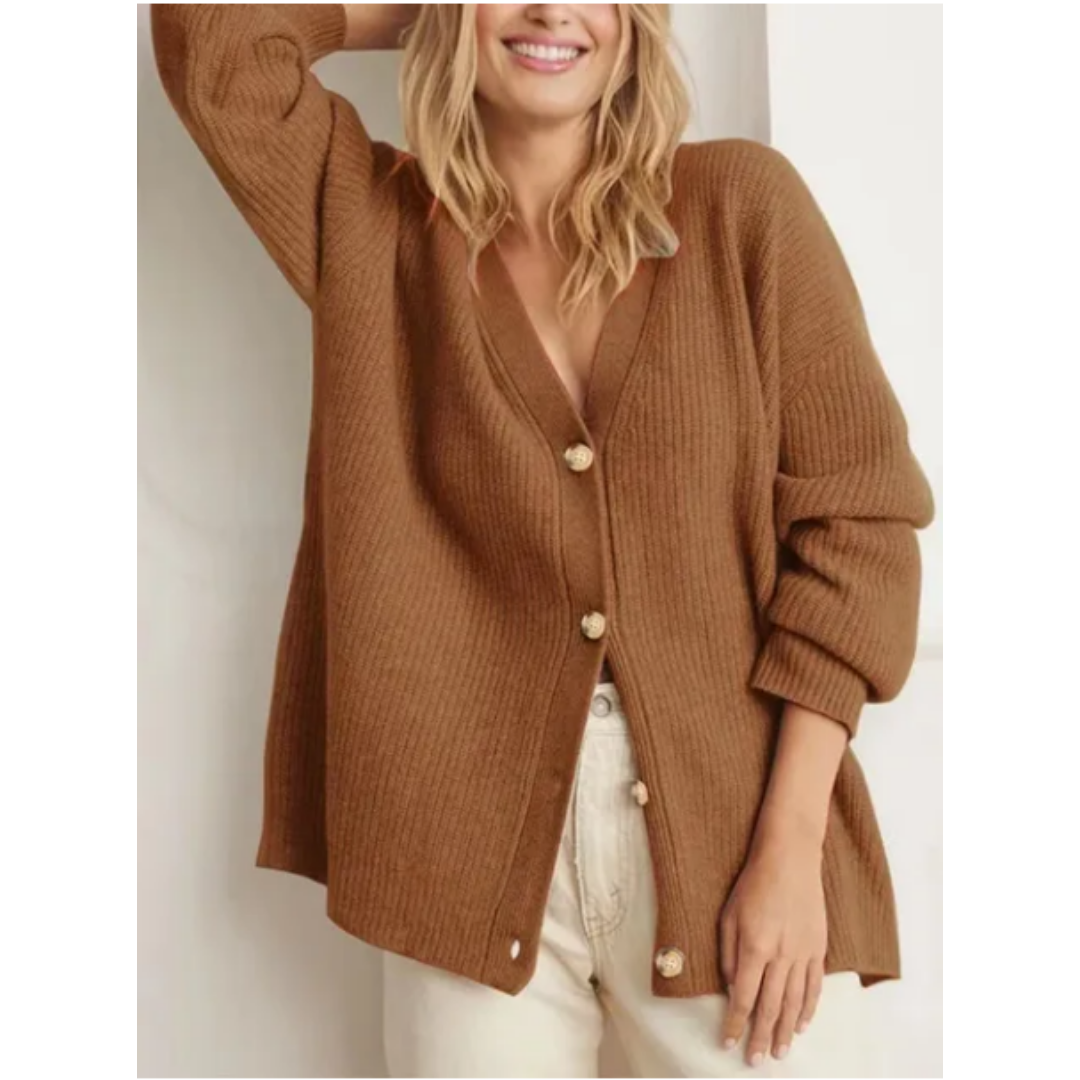 Ugetta | Casual V Neck Button Down Knitted Cardigan For Women