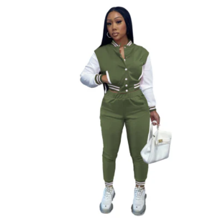 Chantiel | Stylish Varsity Pants And Top Set For Women