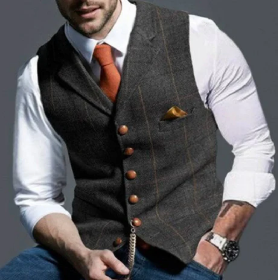 Mclain | Stylish Work Plaid Vest For Men