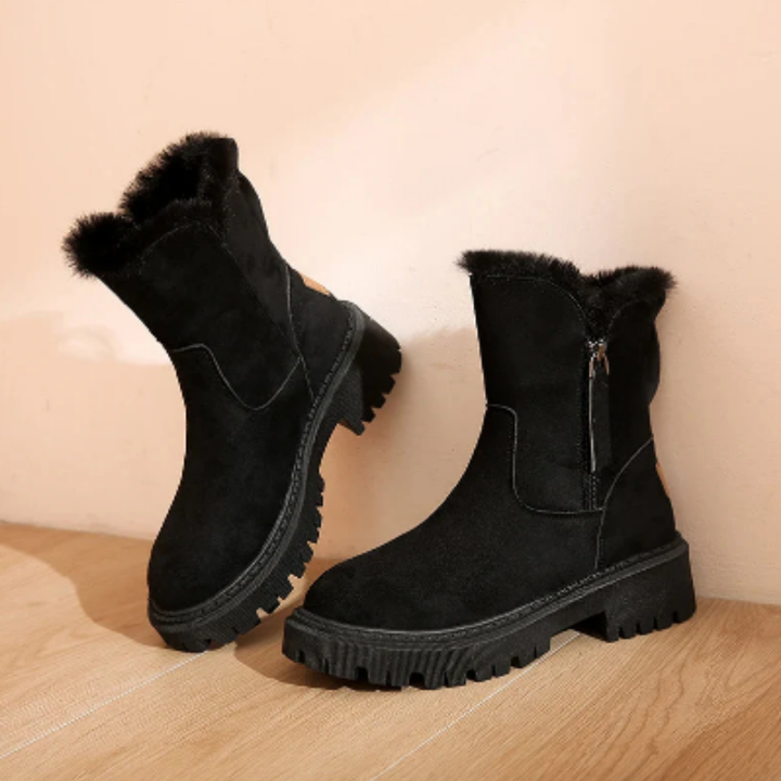 Zeniba | Warm Comfortable Zip Platform Boots For Women