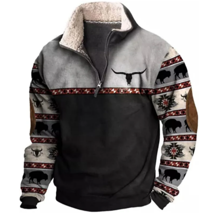 Tylin | Warm Bohemian Half Zip Sweater For Men