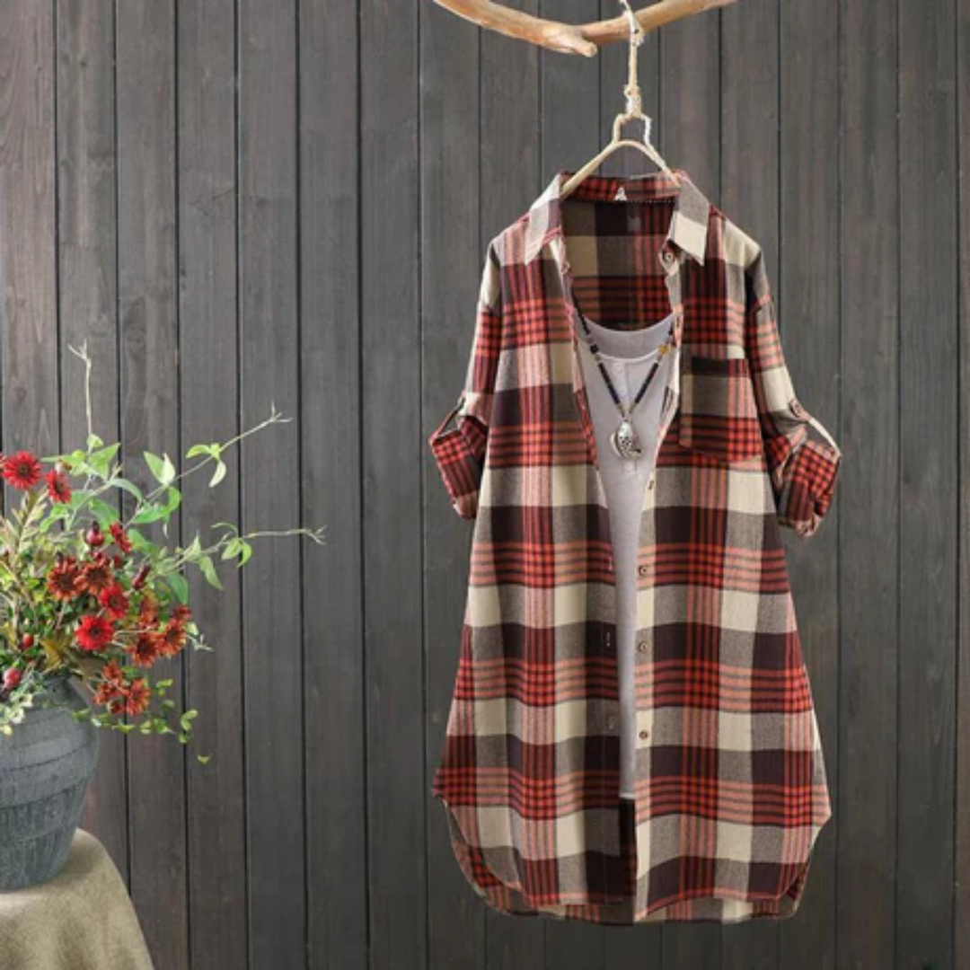 Odessa | Summer Plaid Long Shirt For Women