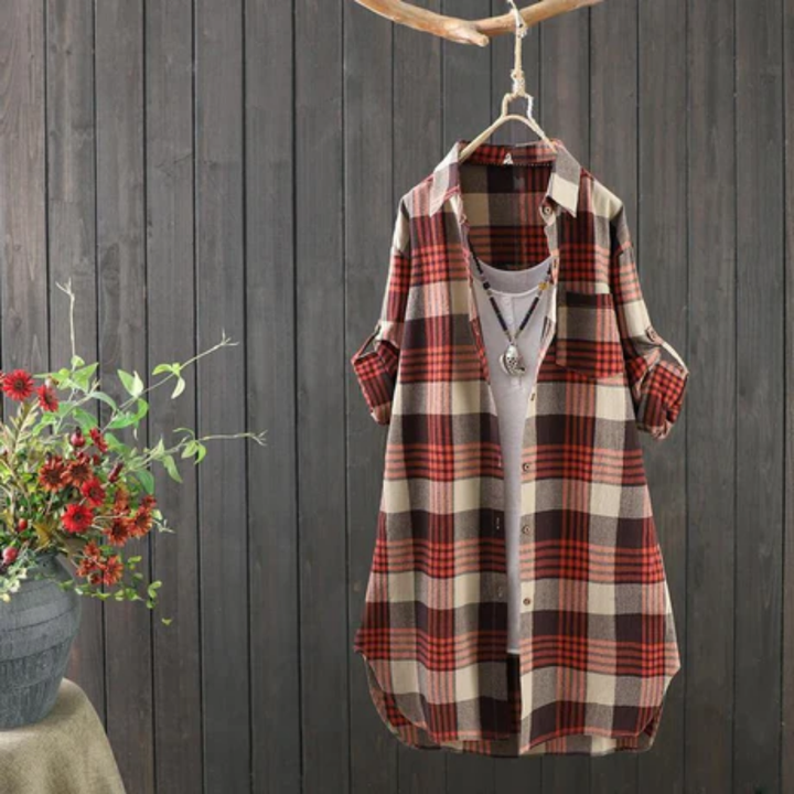 Odessa | Summer Plaid Long Shirt For Women