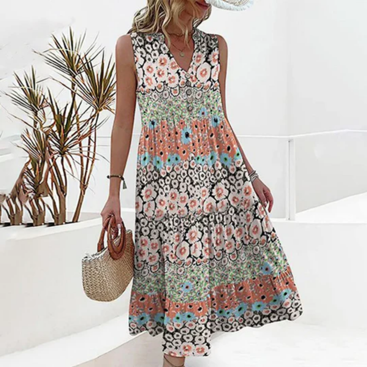 Layne |  Floral Sleeveless Midi Dress For Women