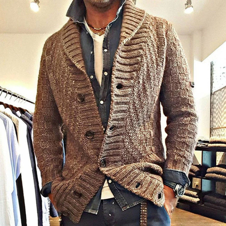 Oceanus | Winter Warm Shawl Collar Knitted Cardigan For Men