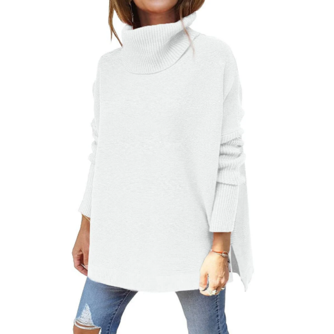 Zylvia | Warm Oversized Turtle Neck Knitted Sweater For Women