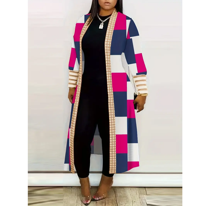 Kissie | Chic Warm Patchwork Long Coat For Women