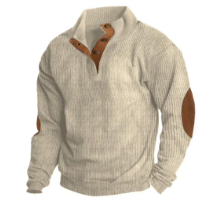 Romesh | Warm Ribbed Half Button Sweater For Men