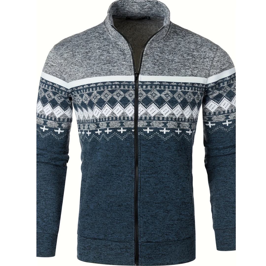 Henrik | Warm Printed Slim Fit Jacket For Men