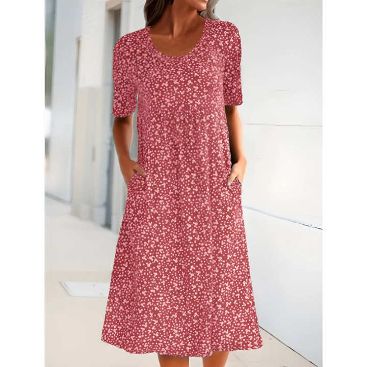 Aurielle | Casual Summer Polka Dot Midi Dress For Women