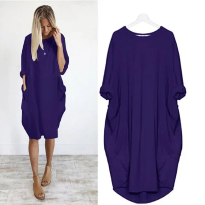 Nova | Summer Oversized Mid Sleeve Midi Dress For Women