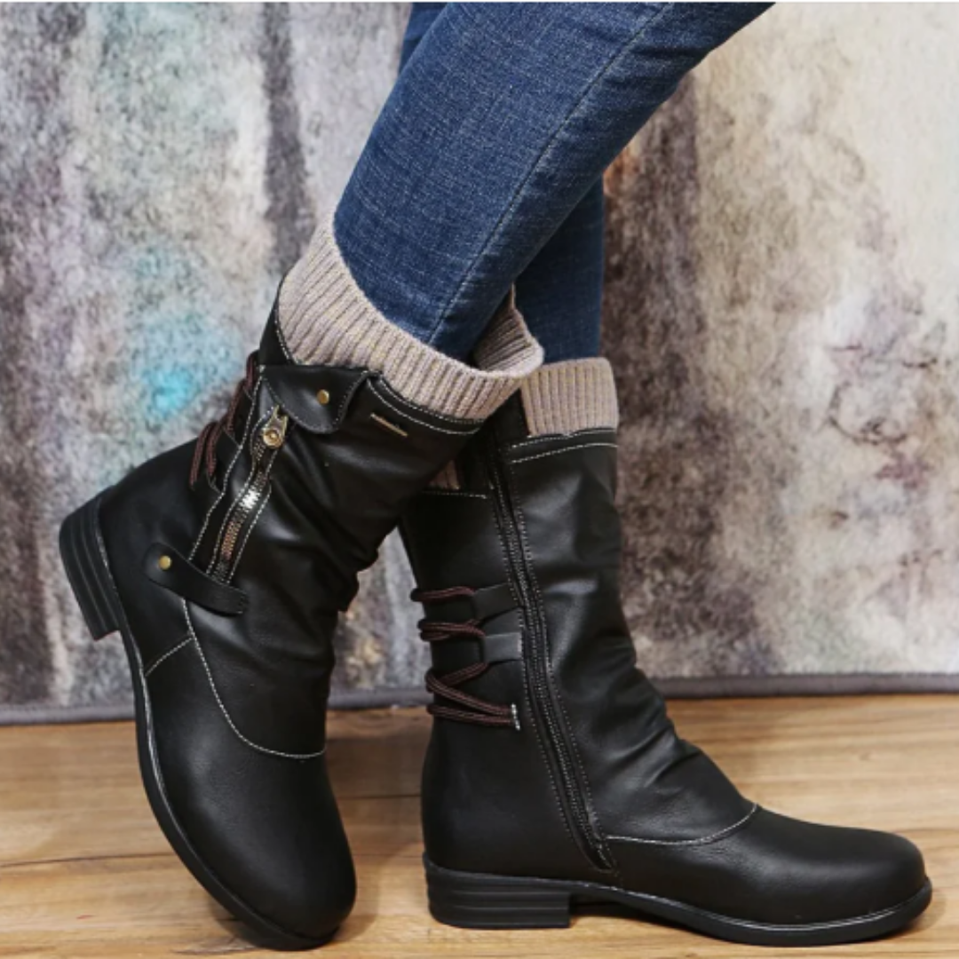 Bettyann | Winter Warm Waterproof Ankle Zip Boots For Women